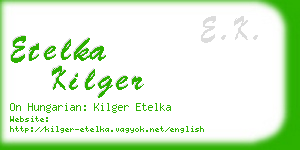 etelka kilger business card